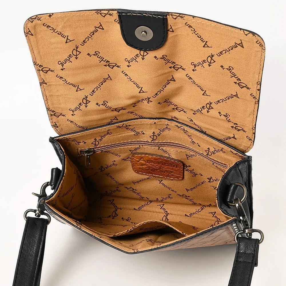 Concho Tooled Flap Crossbody from American Darling - High Call Outfitters