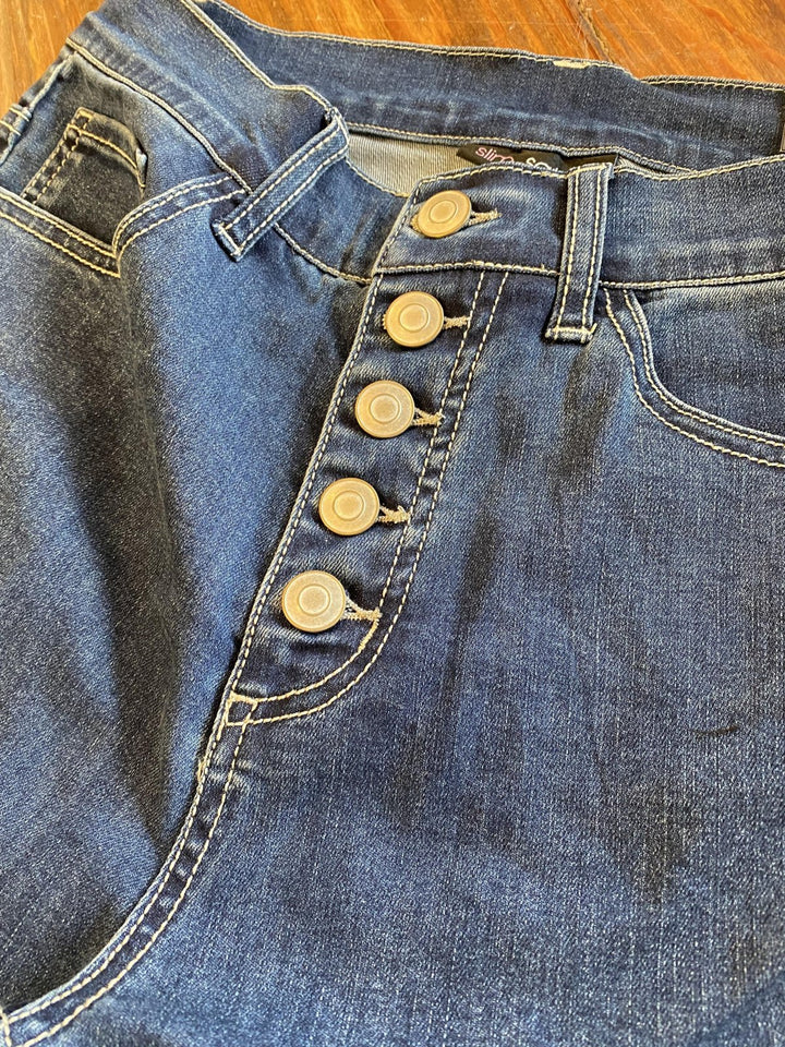 Button Fly Ombre Ankle Denim from Multiples