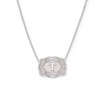 SpurWest Mini Belt Buckle Necklace (Initial) - Silver - High Call Outfitters