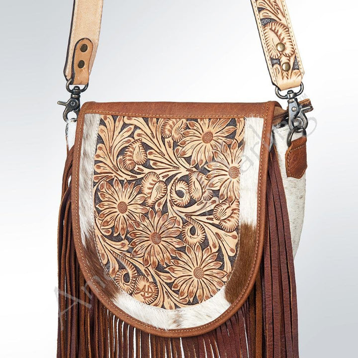 Tooled Flap Fringe Saddle Bag from American Darling - High Call Outfitters