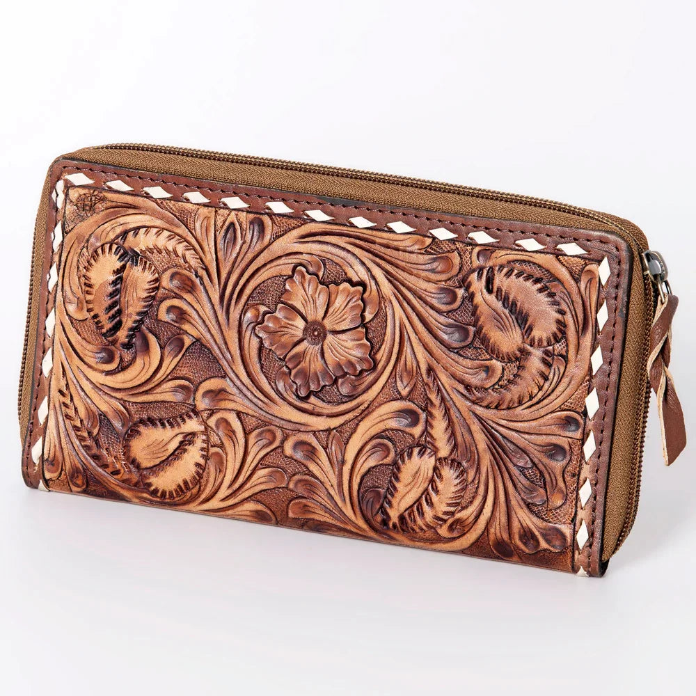 Zip Around Floral Tooled Wallet from American Darling
