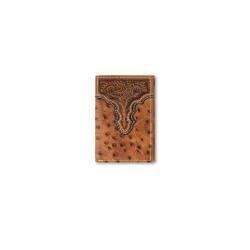 Ostrich Floral Embossed Trifold Wallet from Ariat - High Call Outfitters