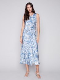Sleeveless Printed Satin Dress from Charlie B