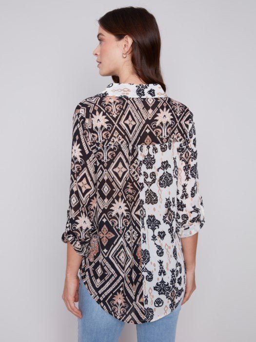 Printed Crinkle Georgette Blouse from Charlie B - High Call Outfitters