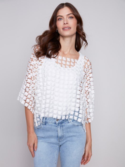 Textured Flower Top from Charlie B - High Call Outfitters