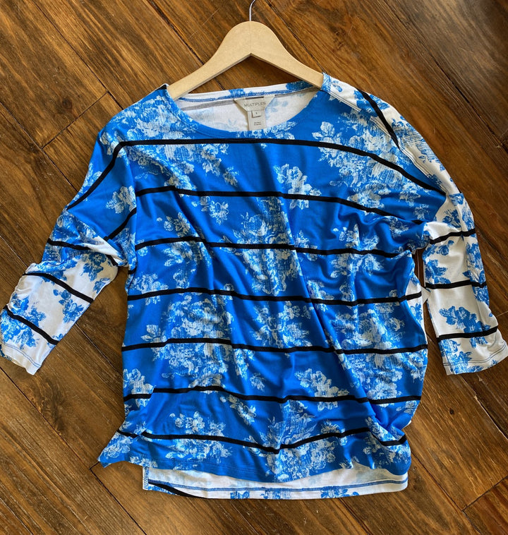 Blue Aster 3/4 Sleeve Top from Multiples - High Call Outfitters