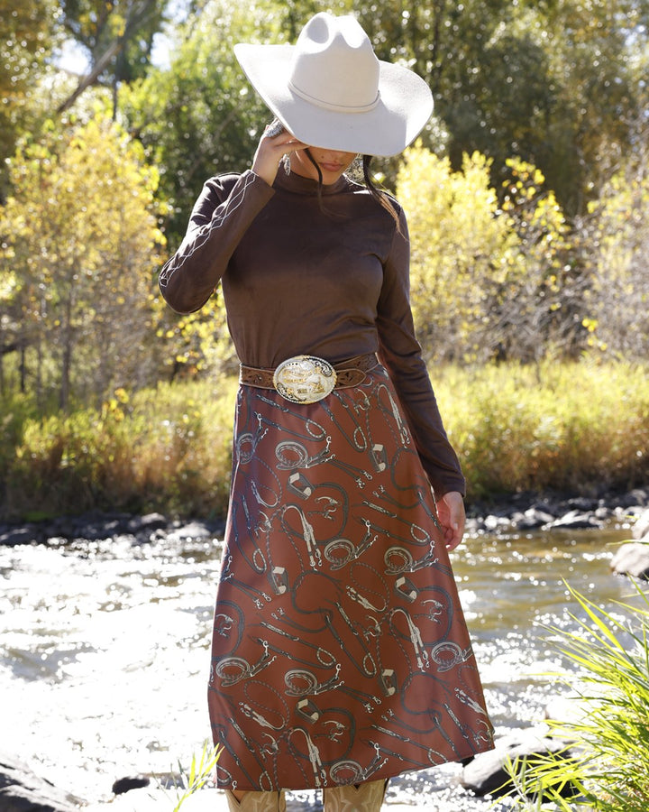 Equestrian Silk Midi Skirt from Cruel Girl