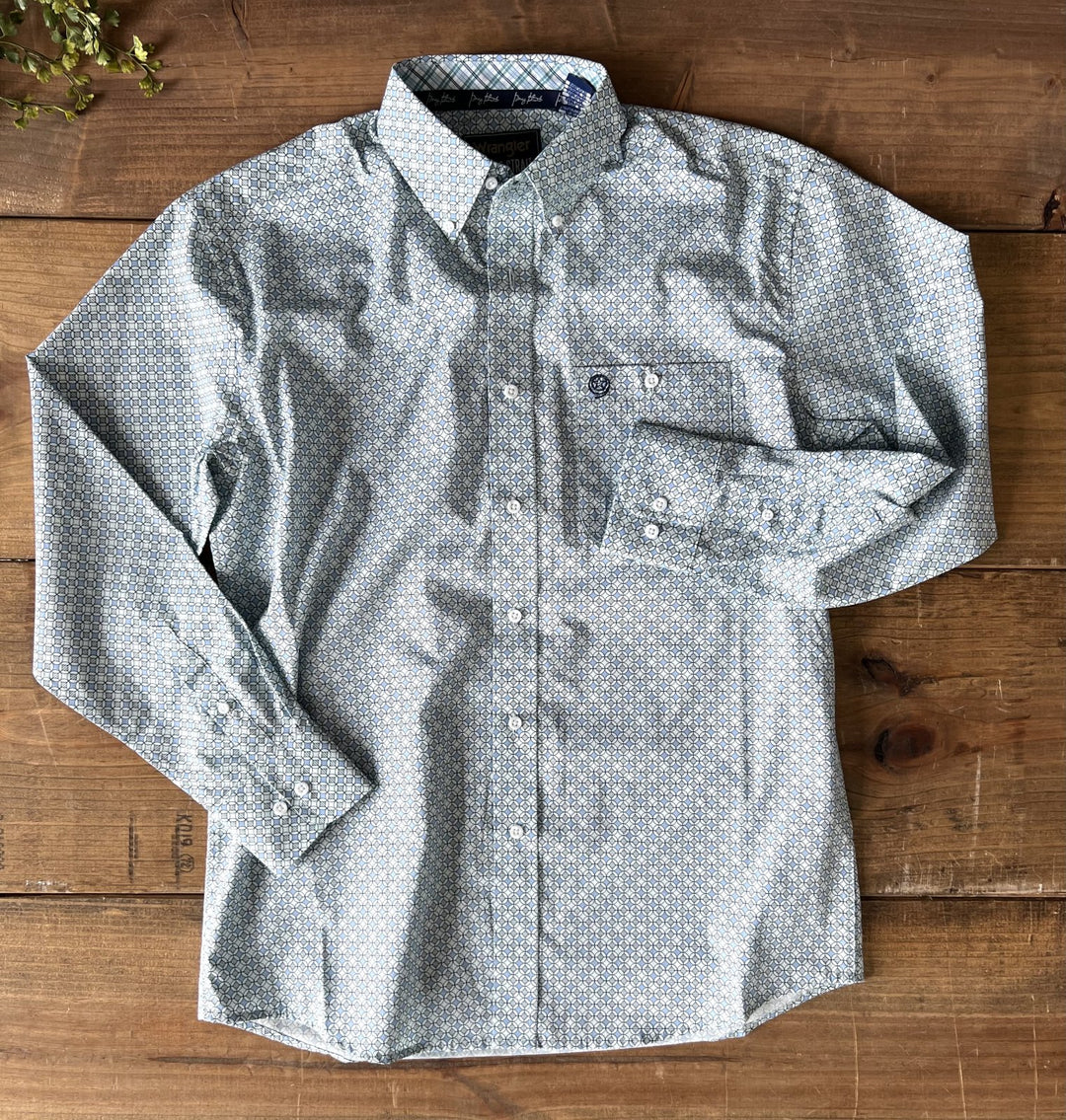 Wrangler George Strait Blue LS Print - Mens Shirt - 112327835 Wrangler George Strait Blue LS Print - Mens Shirt - 112327835