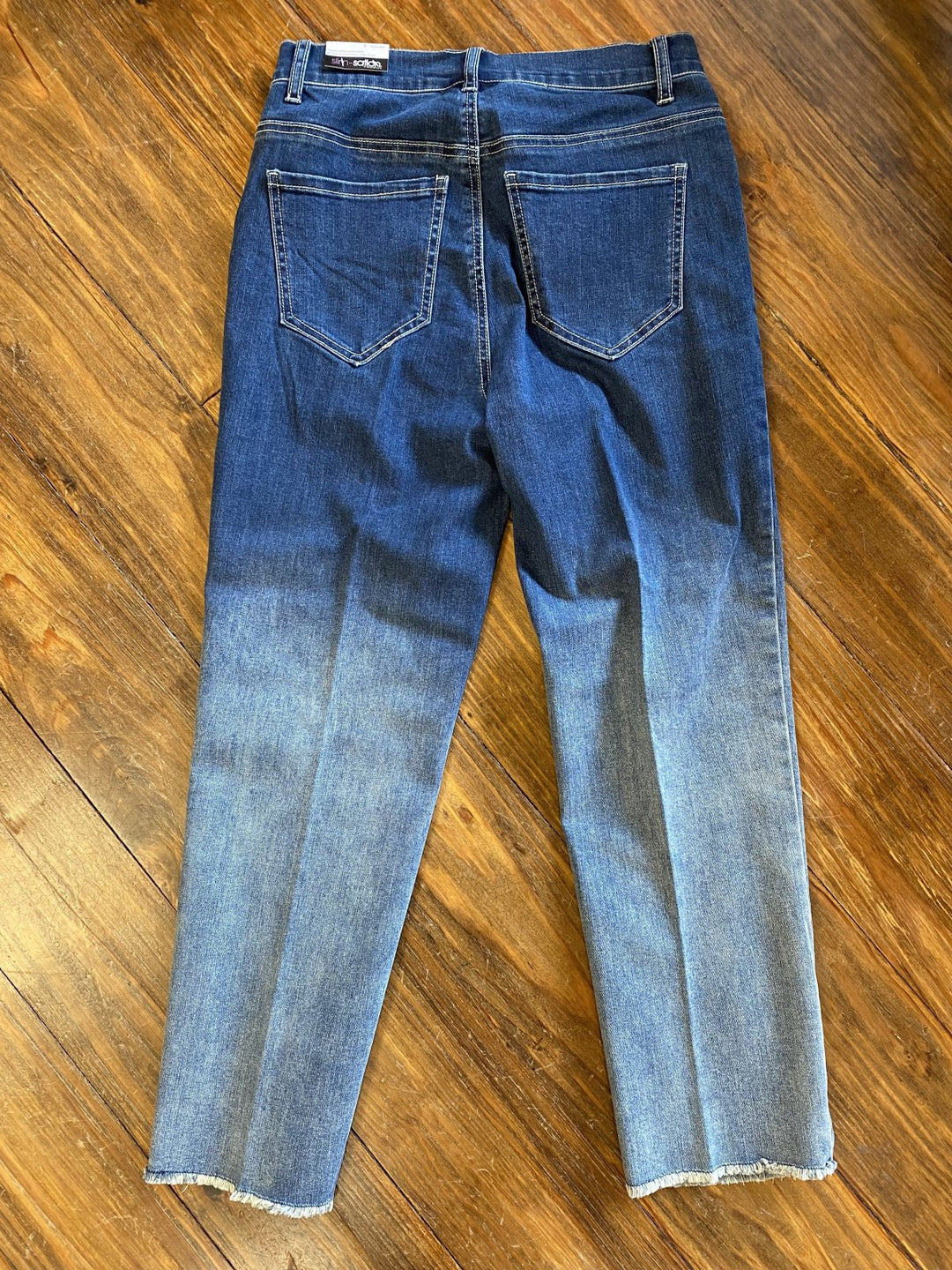 Button Fly Ombre Ankle Denim from Multiples