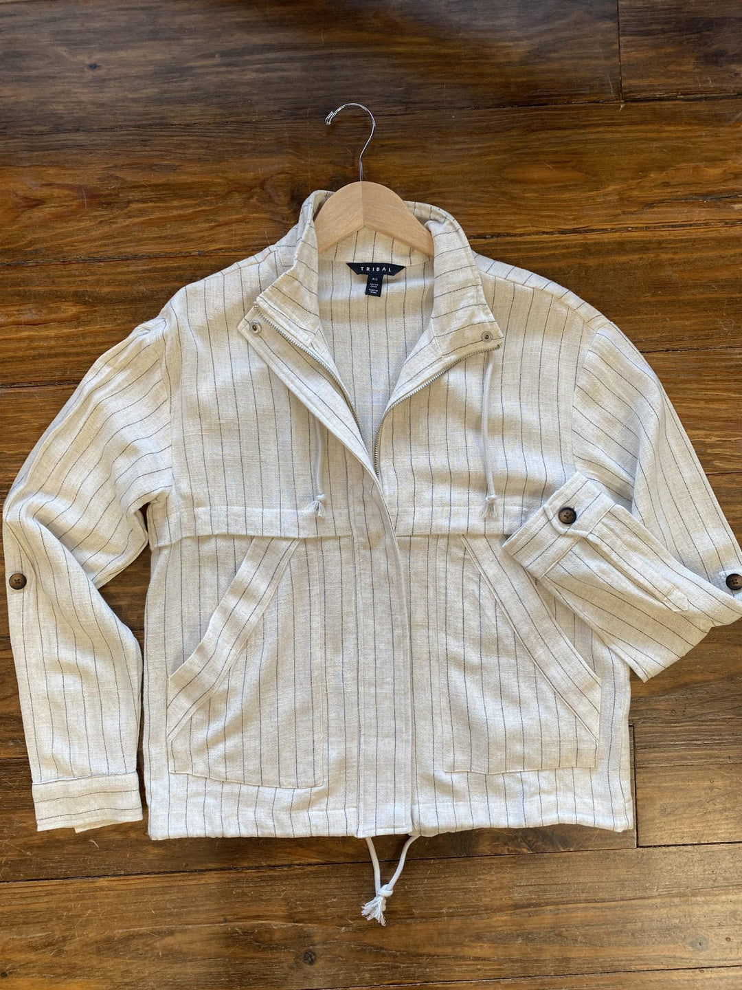 Roll Tab Sleeve Front Zip Jacket from Tribal - High Call Outfitters