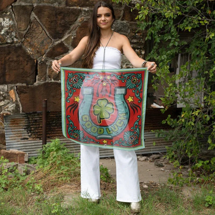 Lucky Horseshoe Bandana from Fringe Scarves - High Call Outfitters