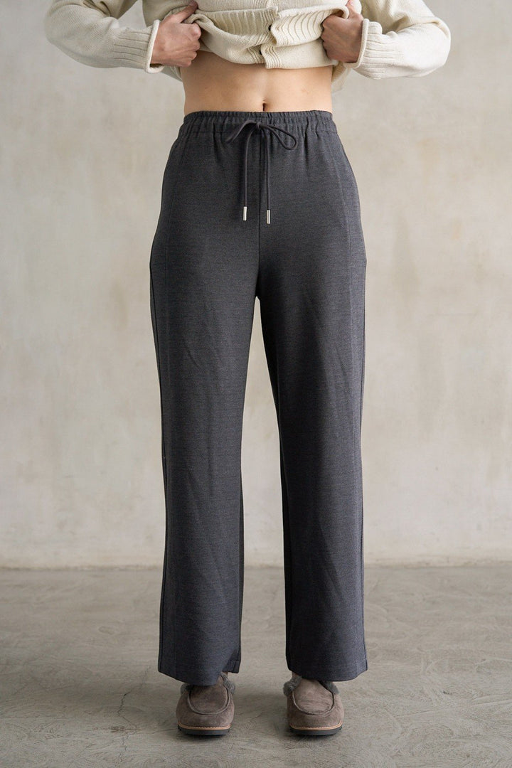 Elastic Waist Wide Leg Pant