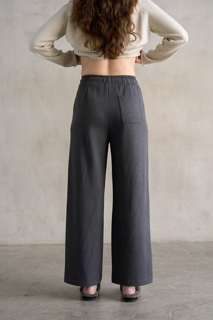 Elastic Waist Wide Leg Pant
