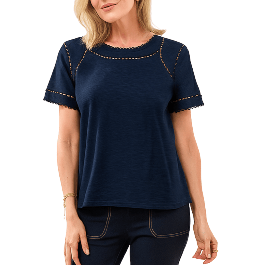 Dotted Lace Top from Tribal - High Call Outfitters