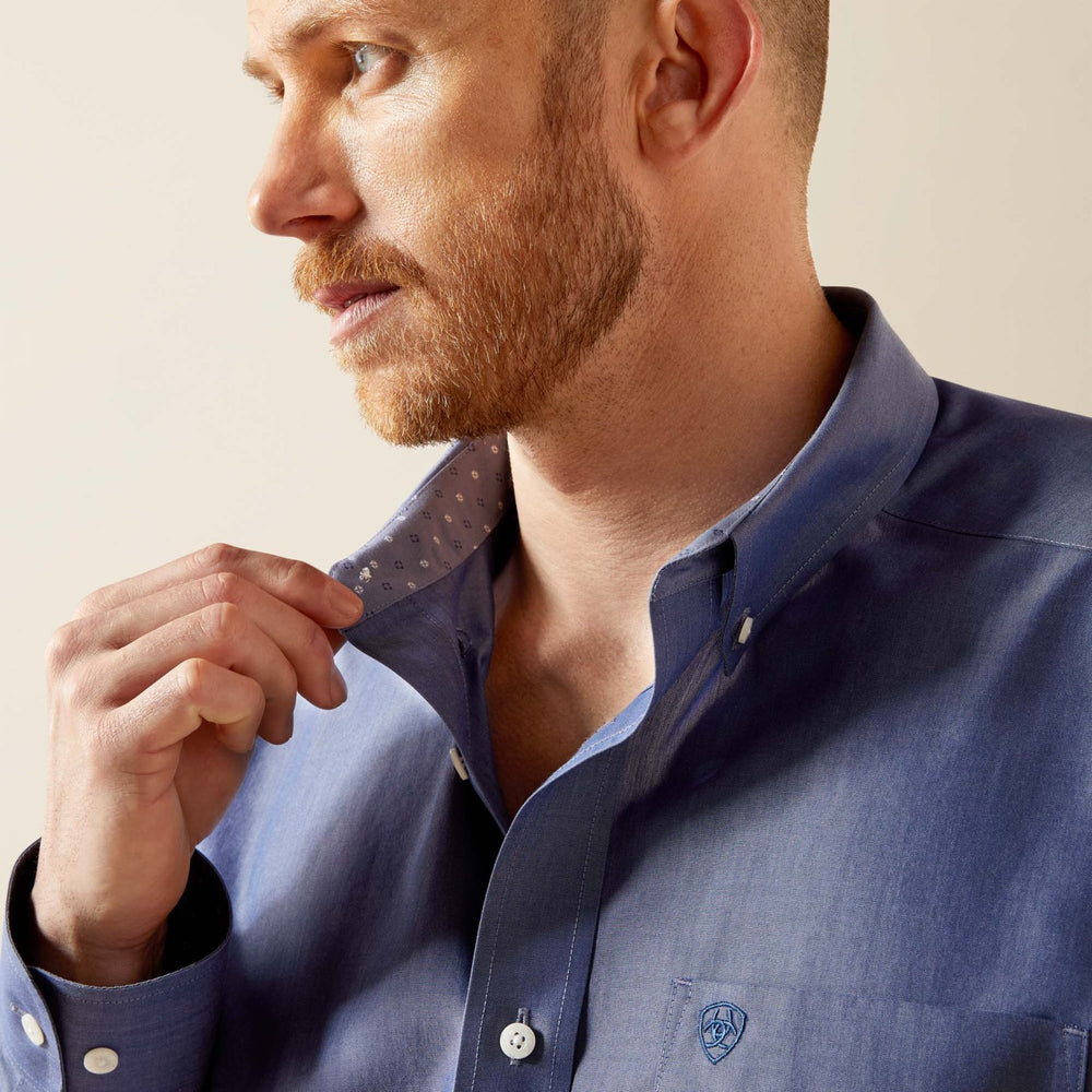 Wrinkle Free Solid Pinpoint Oxford Classic Fit Shirt from Ariat - High Call Outfitters