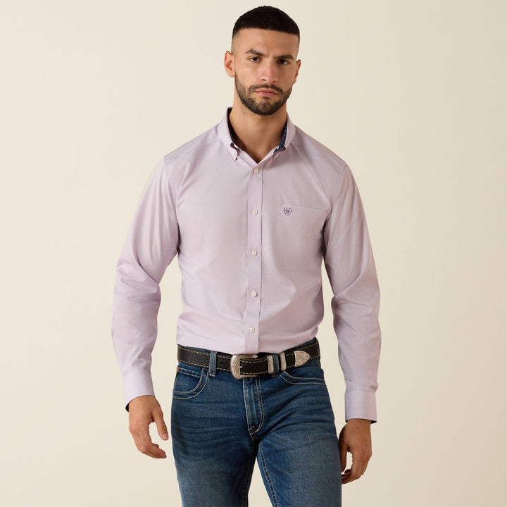 Wrinkle Free Solid Pinpoint Oxford Classic Fit Shirt from Ariat - High Call Outfitters