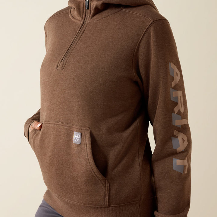 Rebar Lightweight Logo 1/2 Zip Hooded Sweatshirt from Ariat - High Call Outfitters