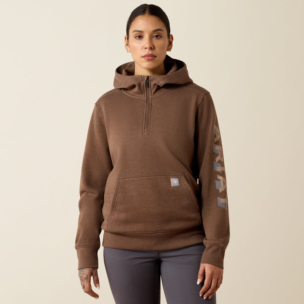 Rebar Lightweight Logo 1/2 Zip Hooded Sweatshirt from Ariat - High Call Outfitters