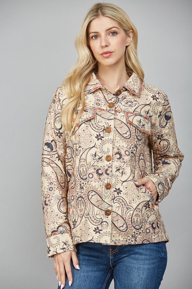 Contrast Print Jacket