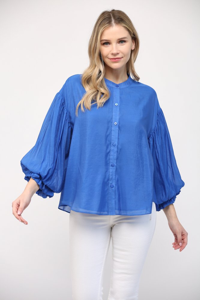 Puff Sleeve Button Down Top