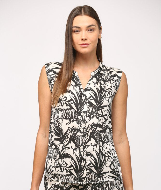 Abstract Animal Print Top