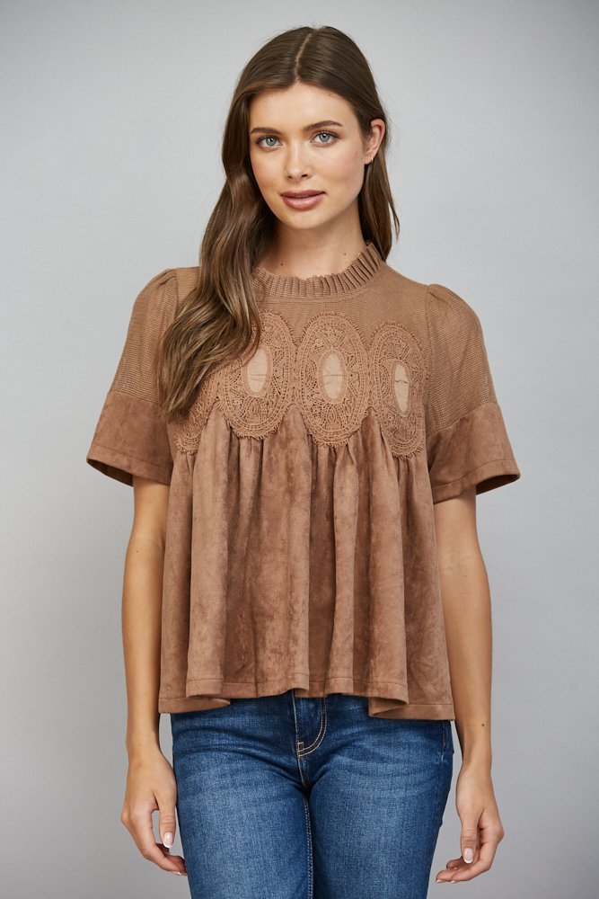 Sheer Mesh Detail Top - High Call Outfitters
