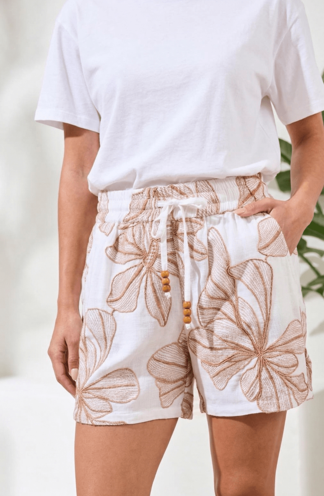 All Over Embroidered Shorts from Tribal - High Call Outfitters