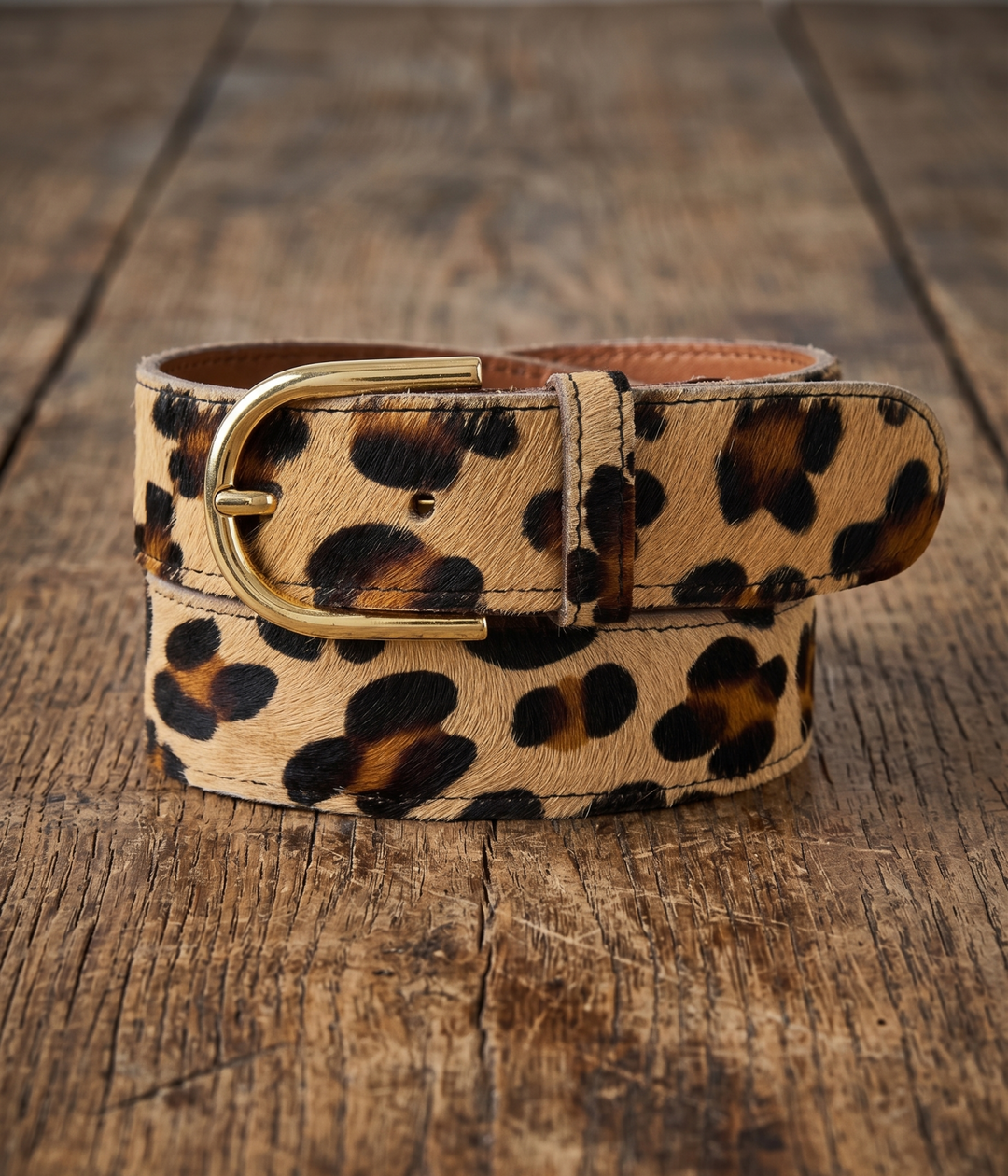 Leopard Cow Hair Belt from Amsterdam Heritage
