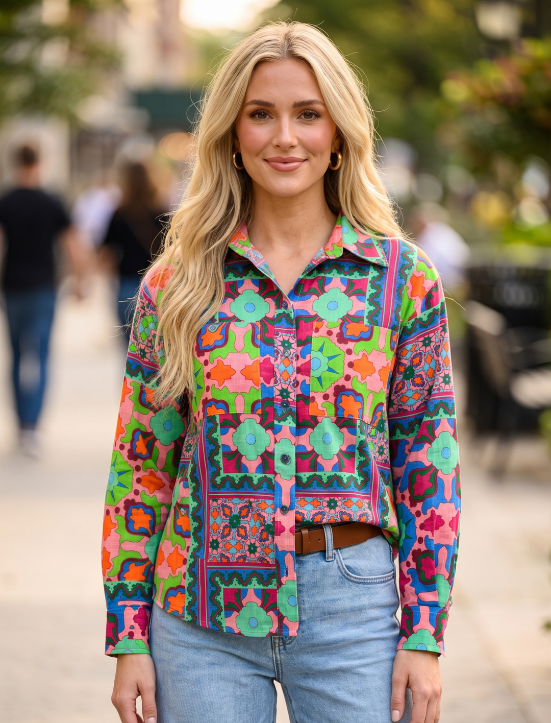 Patch Print Camp Shirt from Ivy Jane - High Call Outfitters