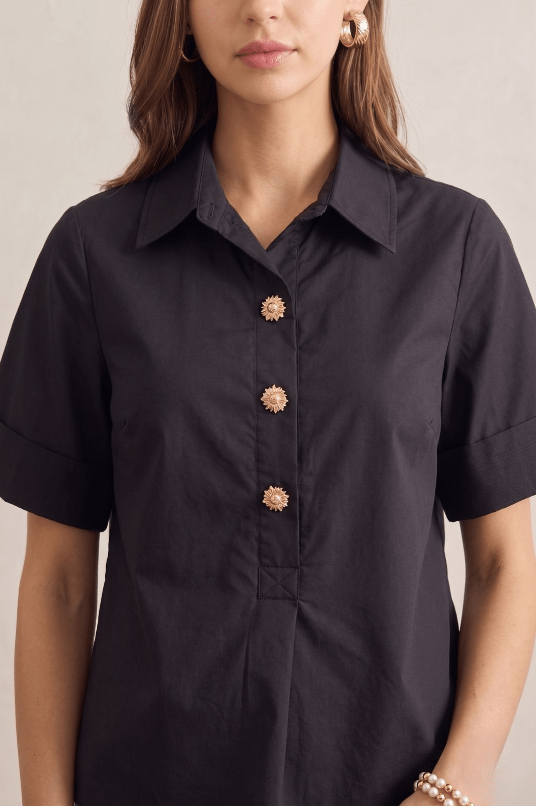 Gold Button Top