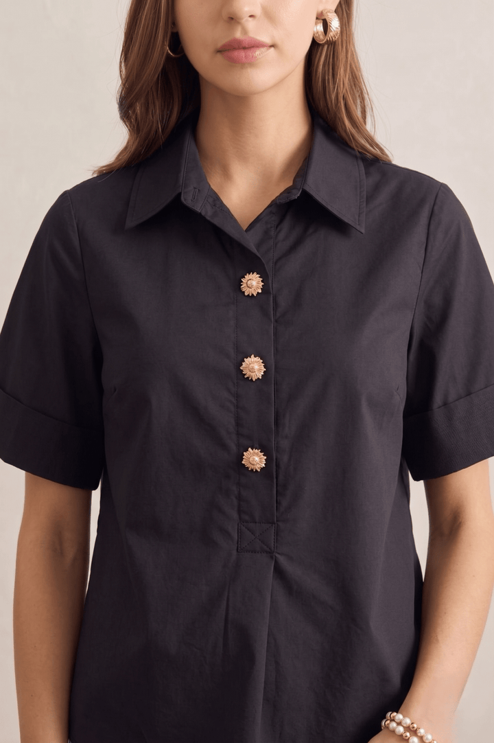 Gold Button Top