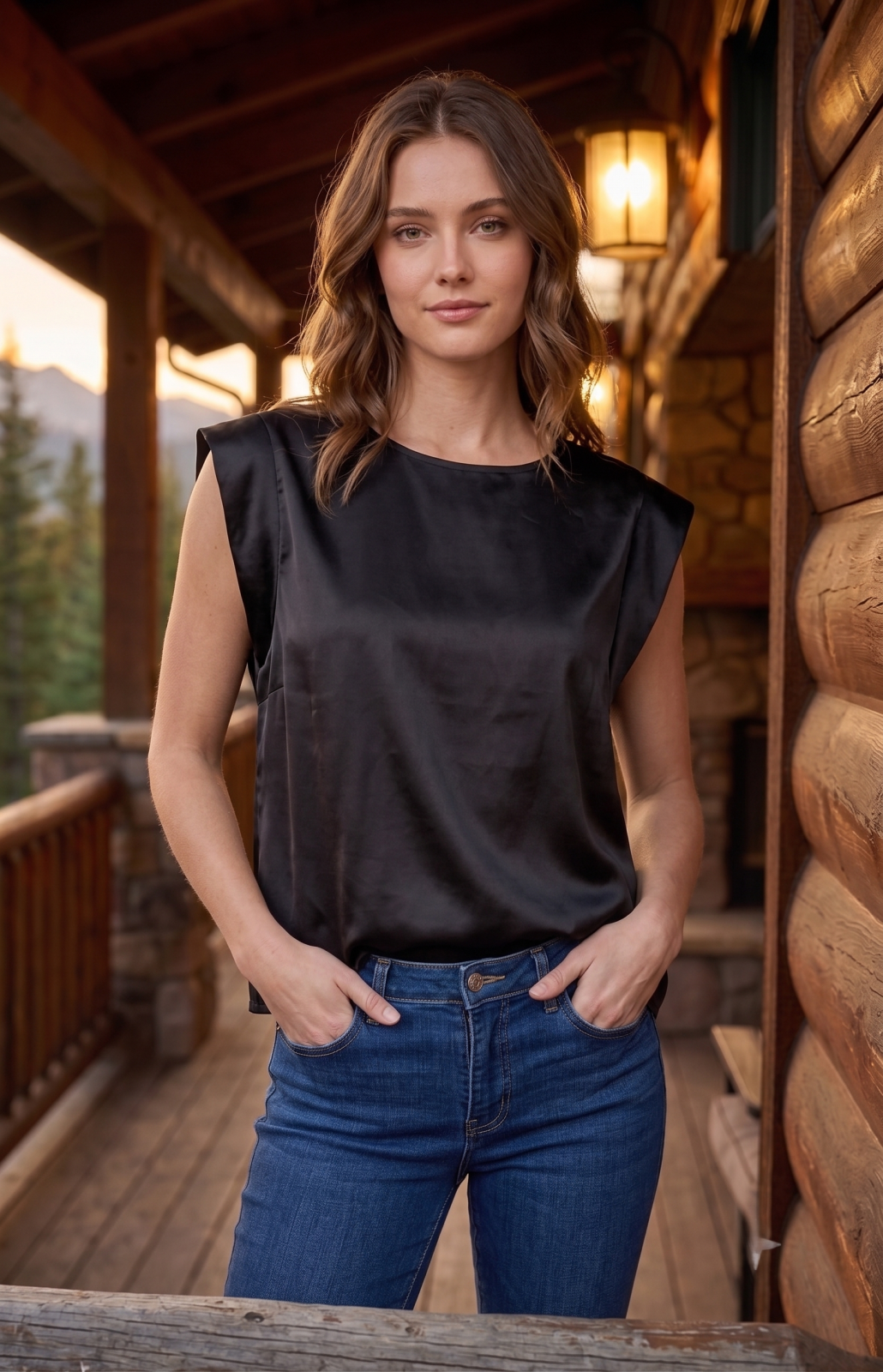 Cap Sleeve Satin Top