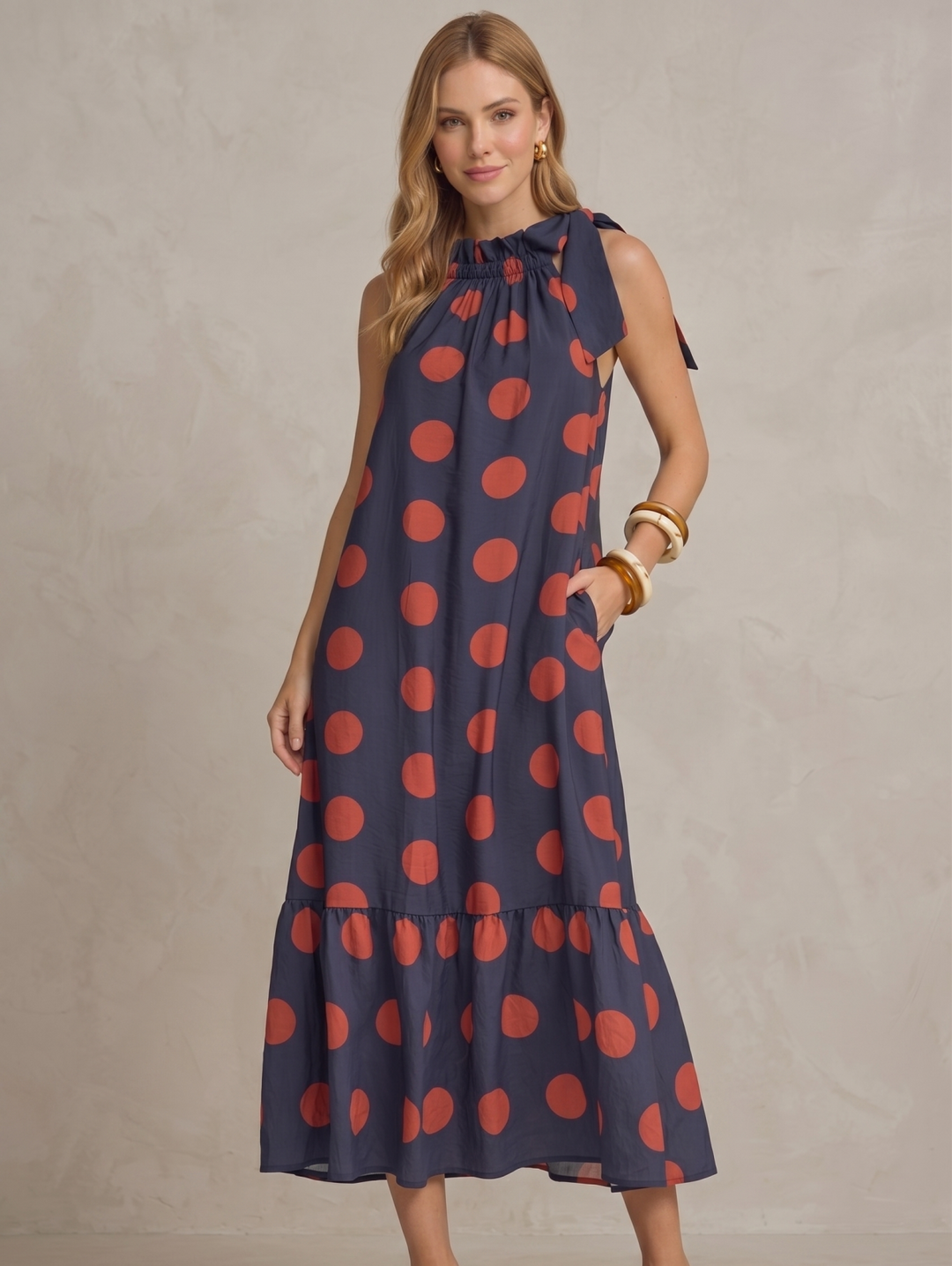 Polka Dot Midi Dress
