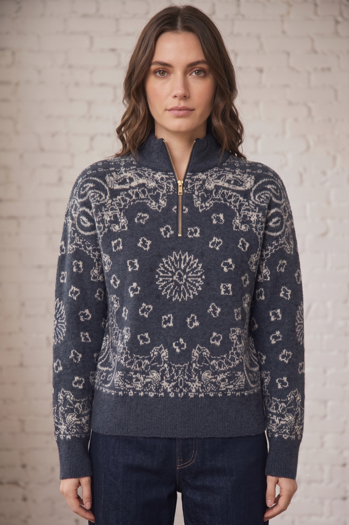 Bandana 1/2 Zip Sweater