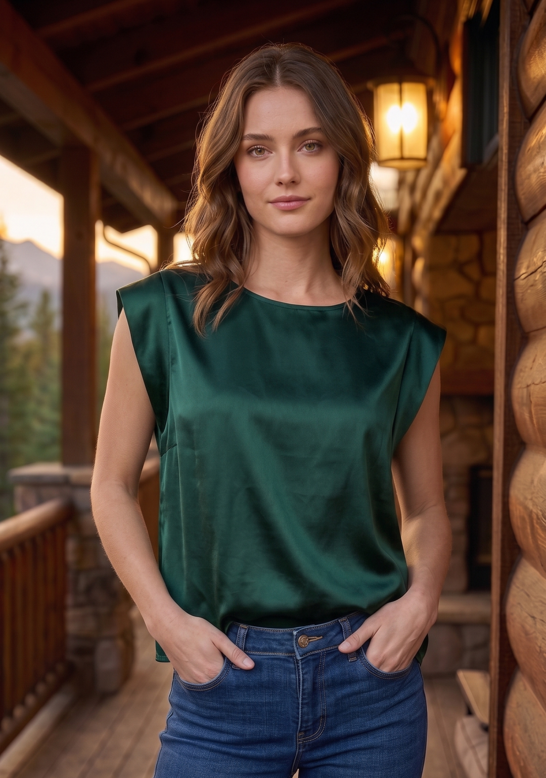 Cap Sleeve Satin Top
