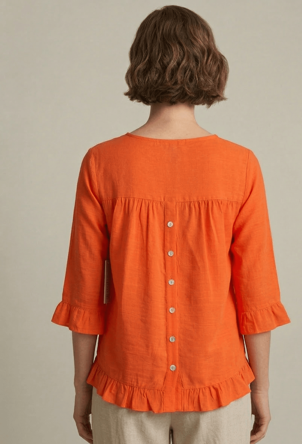 Ruffle Trim Top with Button Back from Multiples - High Call Outfitters