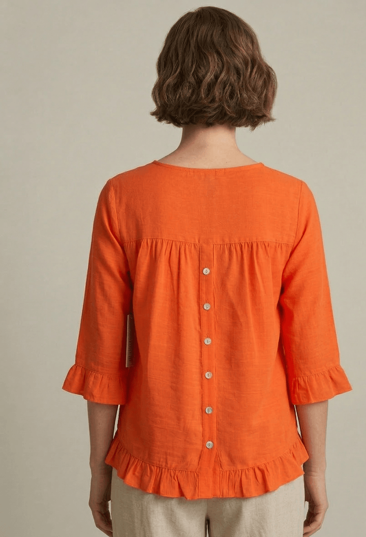 Ruffle Trim Top with Button Back from Multiples - High Call Outfitters