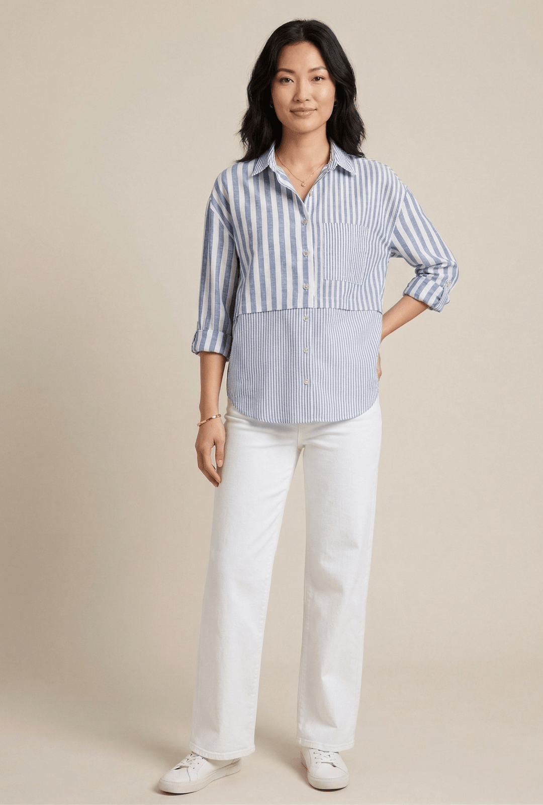 Roll Tab Shirt with 3/4 Sleeve from Multiples - High Call Outfitters