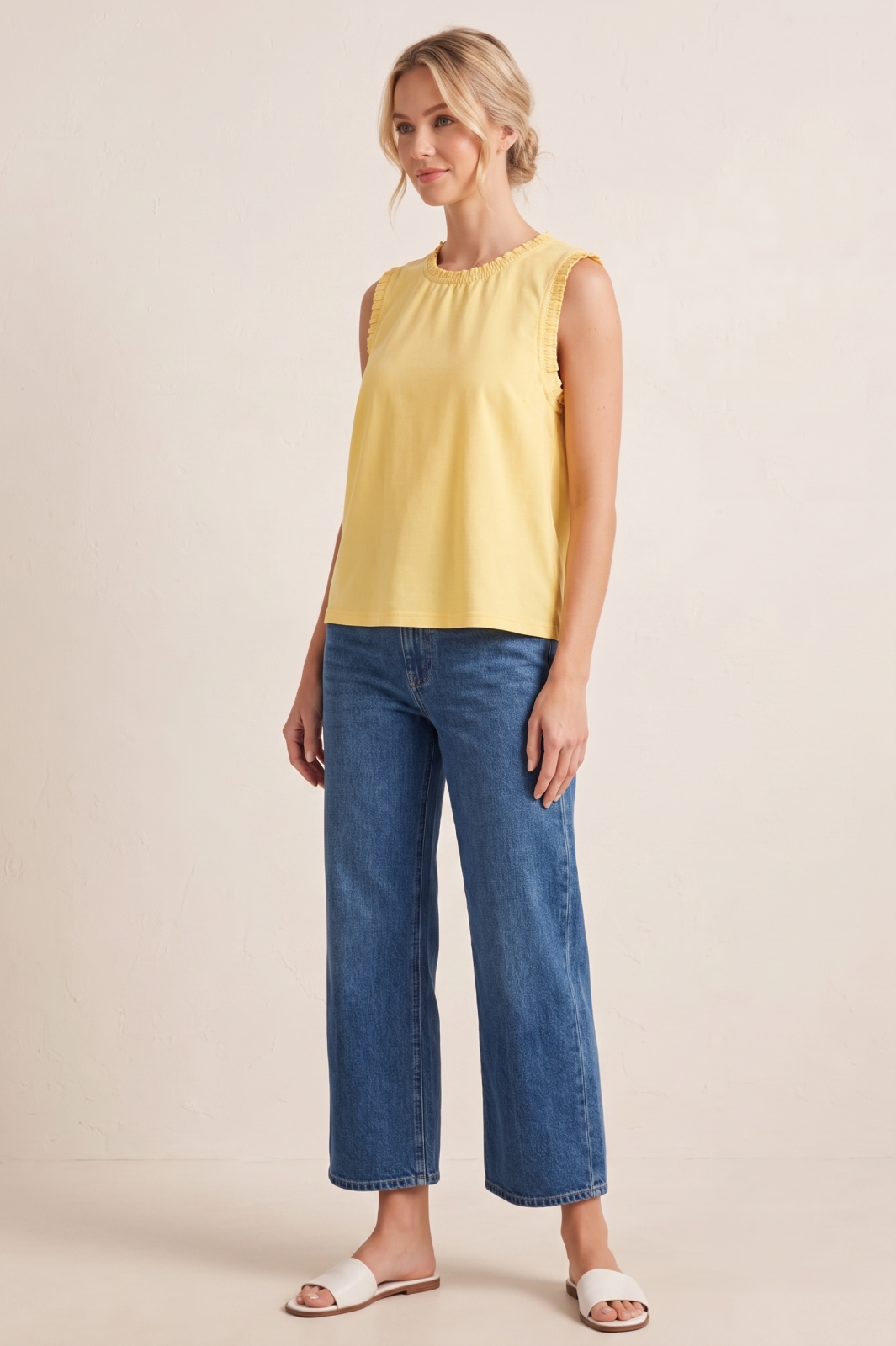 Smocked Edge Sleeveless Tank - High Call Outfitters