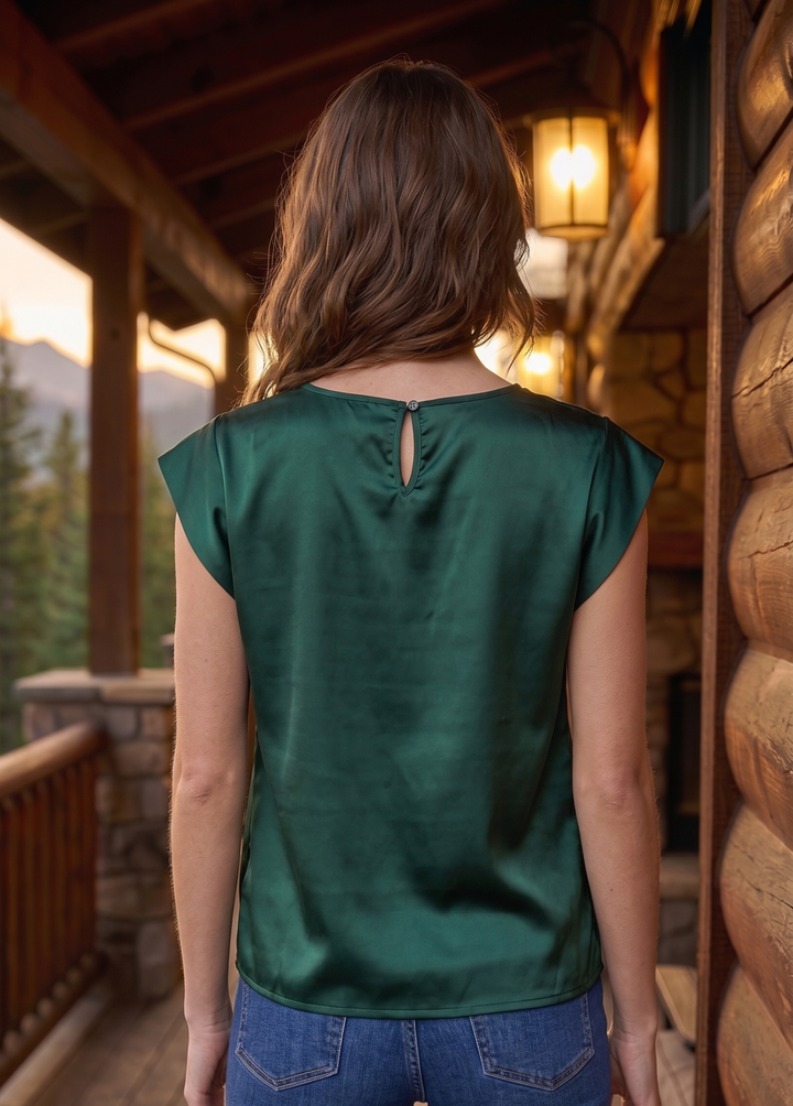 Cap Sleeve Satin Top