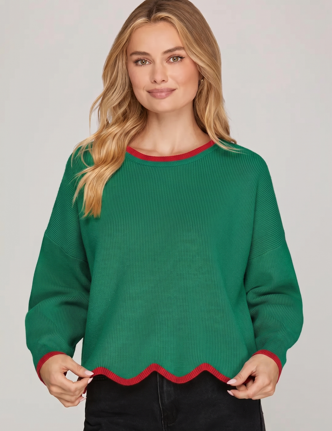 Scallop Edge Sweater Knit