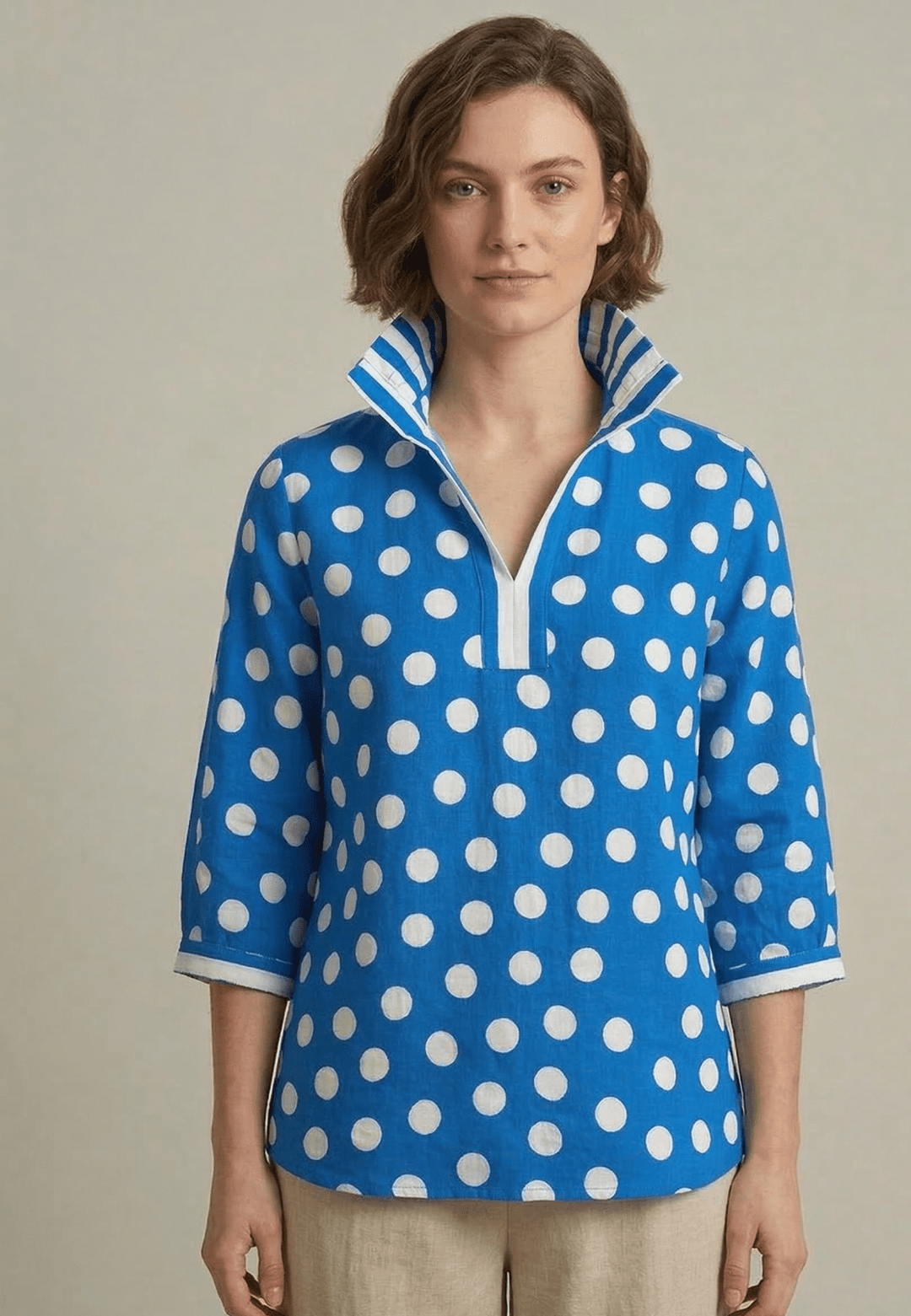 Polka Dot Wire Neckline Top from Multiples - High Call Outfitters