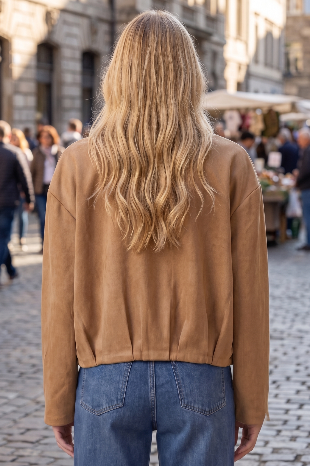 Faux Suede Bomber Jacket
