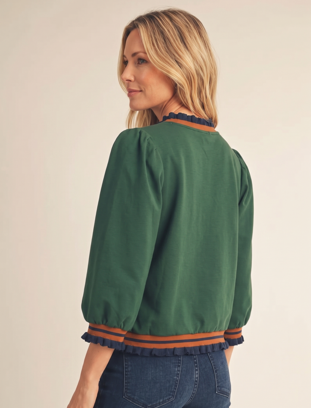 Contrast Trim Knit Top