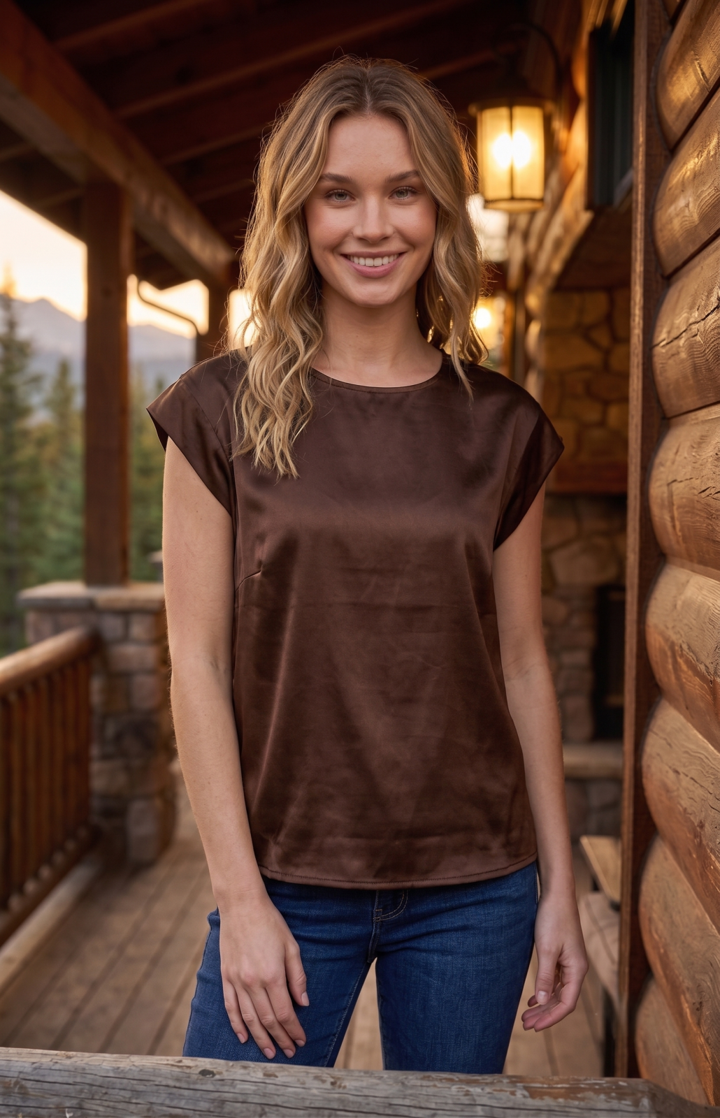 Cap Sleeve Satin Top