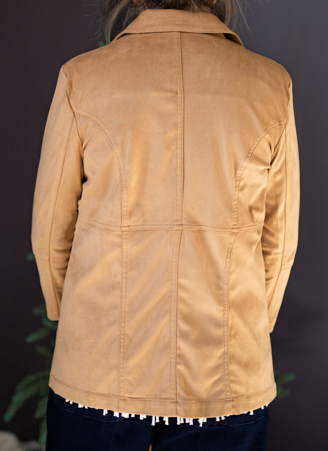 3/4 Sleeve Faux Suede Jacket from Multiples - High Call Outfitters