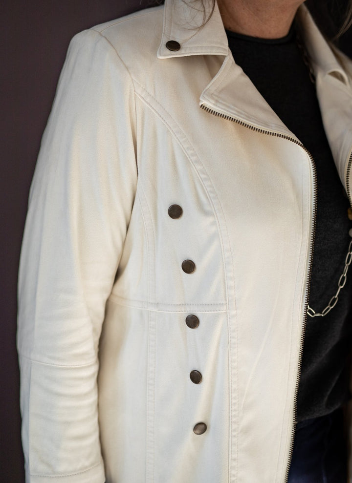 3/4 Sleeve Faux Suede Jacket from Multiples