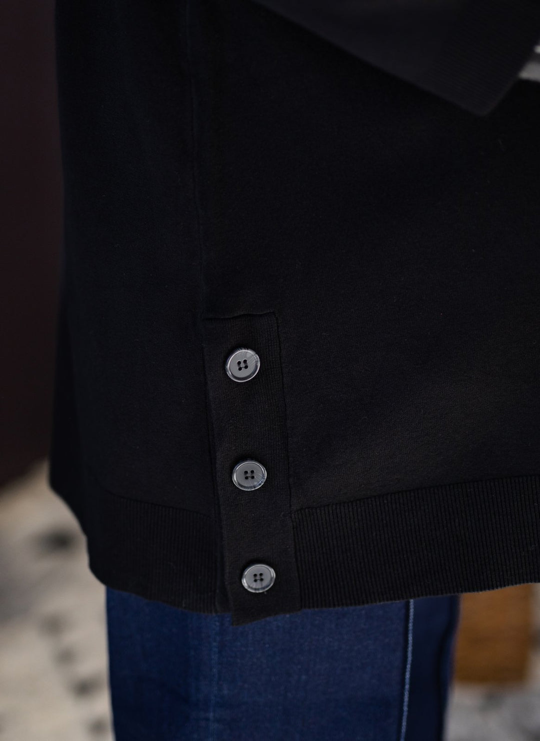 3/4 Sleeve Ribbed Collar Sweater from Multiples