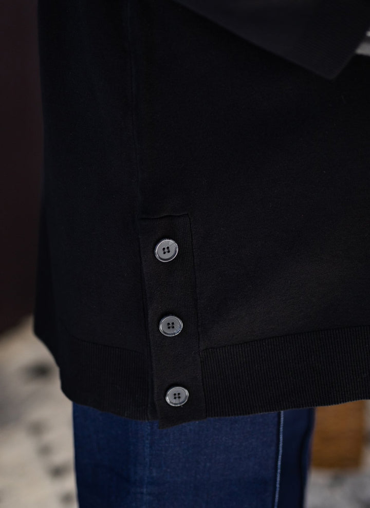 3/4 Sleeve Ribbed Collar Sweater from Multiples