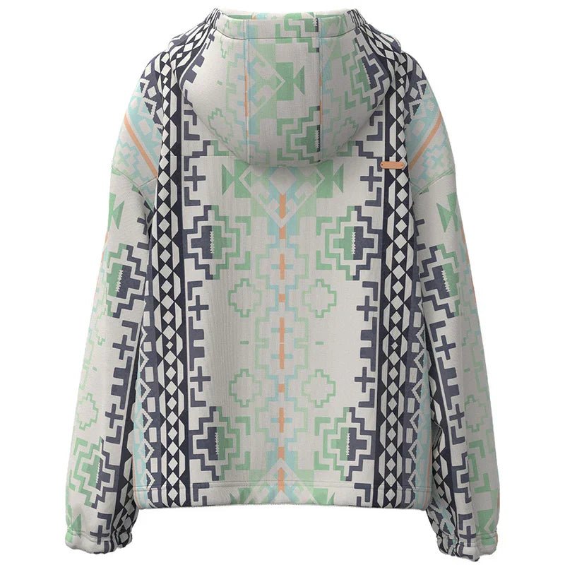 Mazatlan Women's Gardenia Cream Hoody with Multi Color Aztec Pattern All Over from Hooey - High Call Outfitters